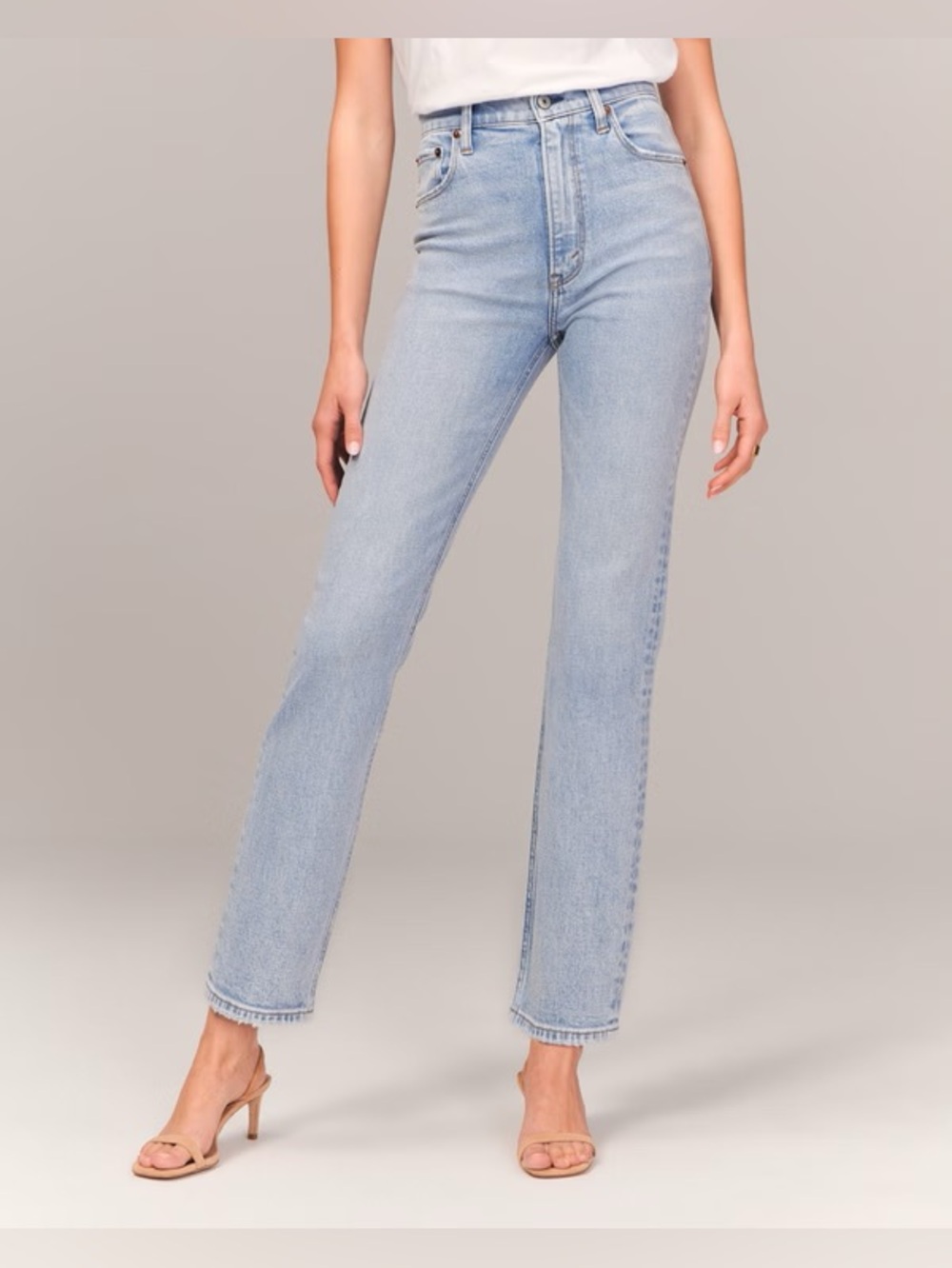 Abercrombie and Fitch Curve Love Ultra High Rise Ankle Straight Jean